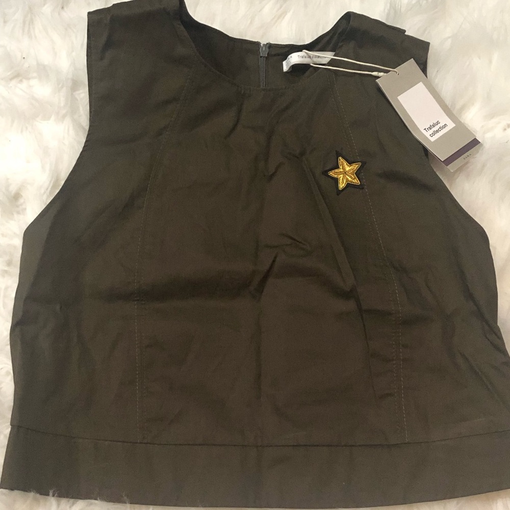 Zara cargo green crop top